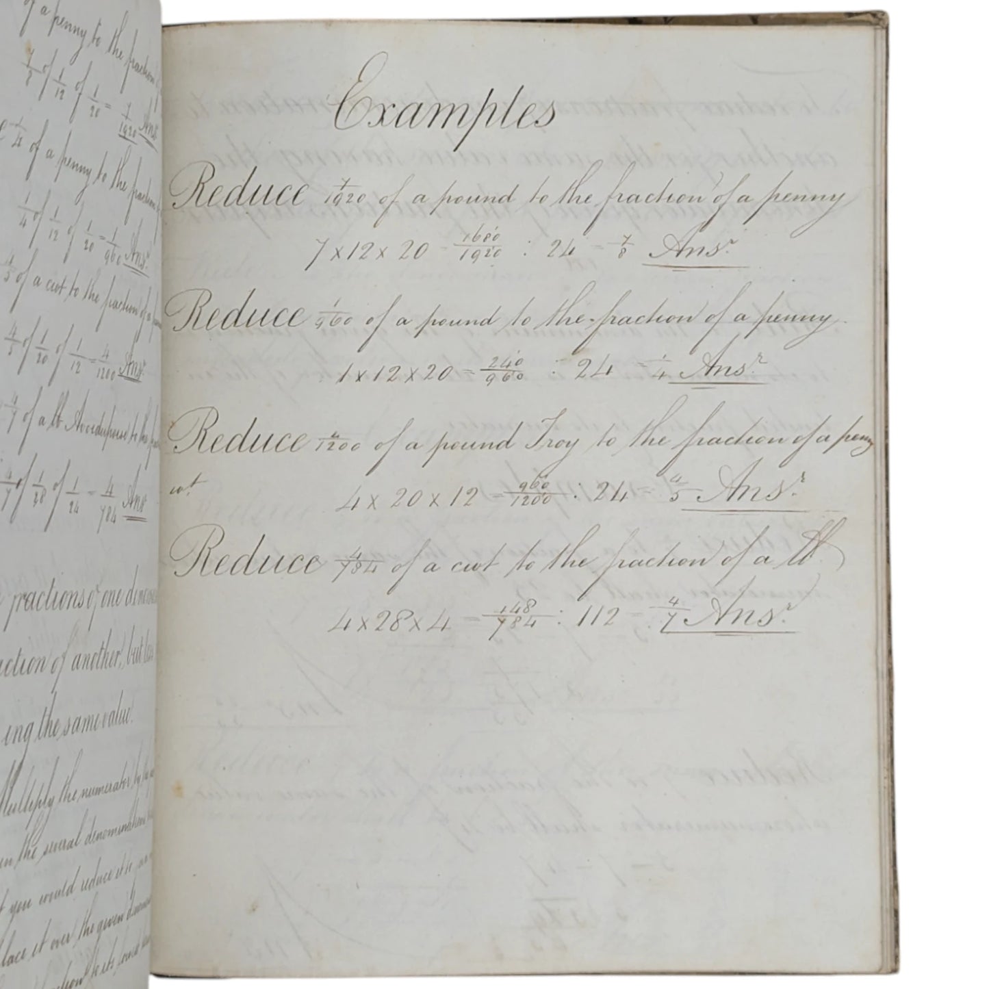 1842 Antique Early Victorian Student Notebook / Ledger for Accountancy & Finance