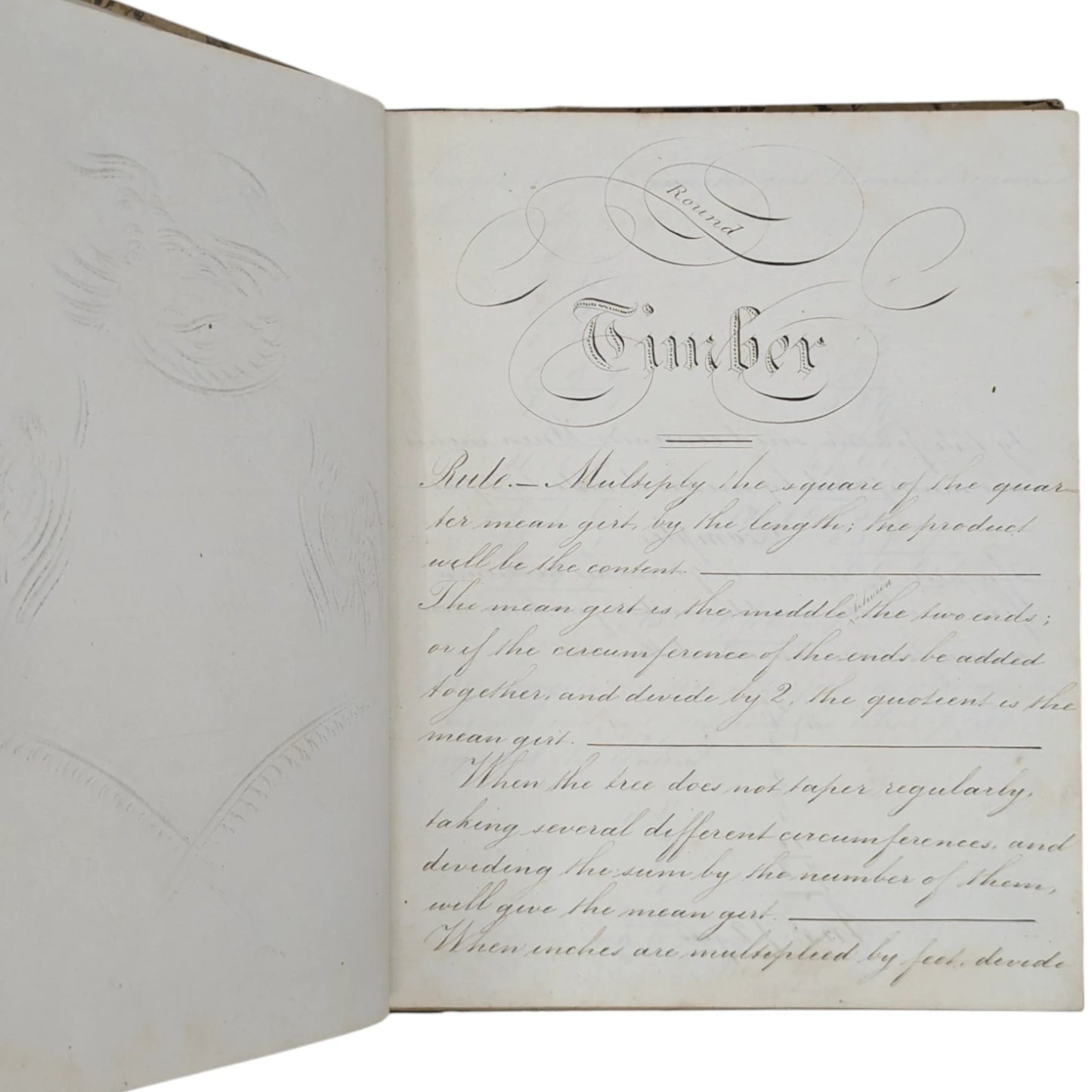 1842 Antique Early Victorian Student Notebook / Ledger for Accountancy & Finance