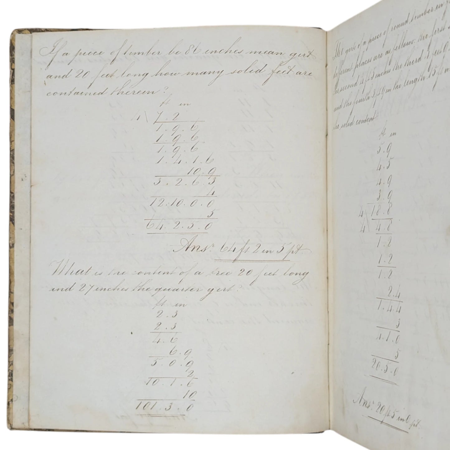 1842 Antique Early Victorian Student Notebook / Ledger for Accountancy & Finance