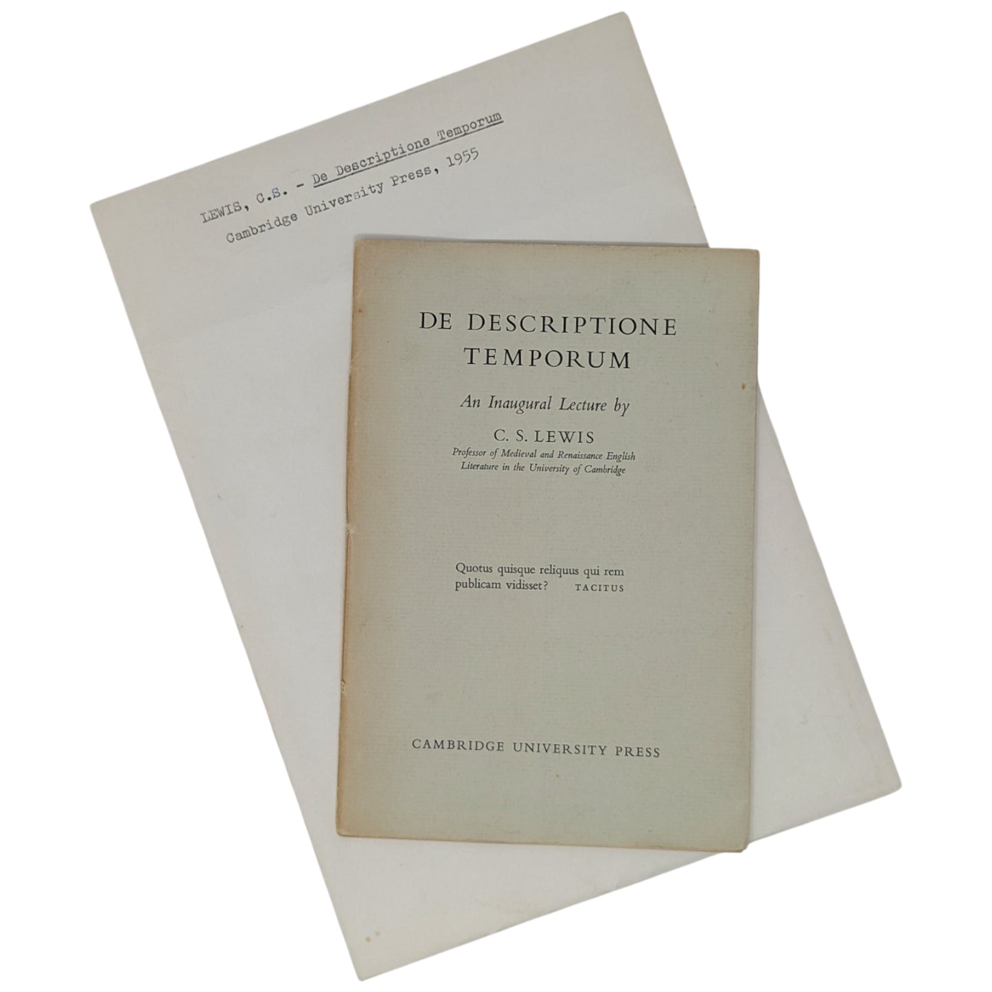 De Descriptione Temporum - An Inaugural Lecture