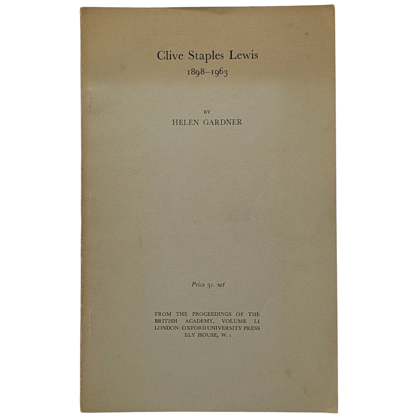 Clive Staples Lewis: 1898-1963