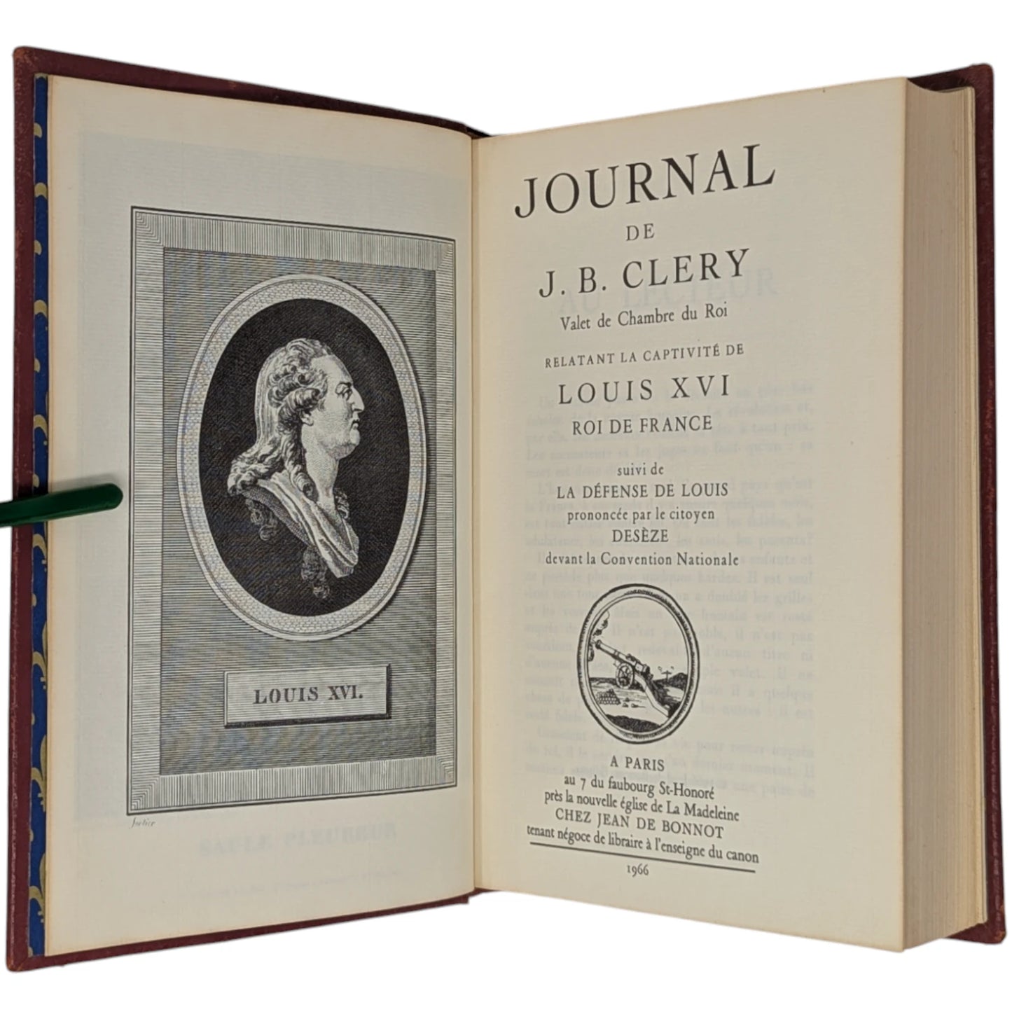 Journal de J B Clery Louis XVI & Memoires Duc de Louis de Saint Simon Louis XIV