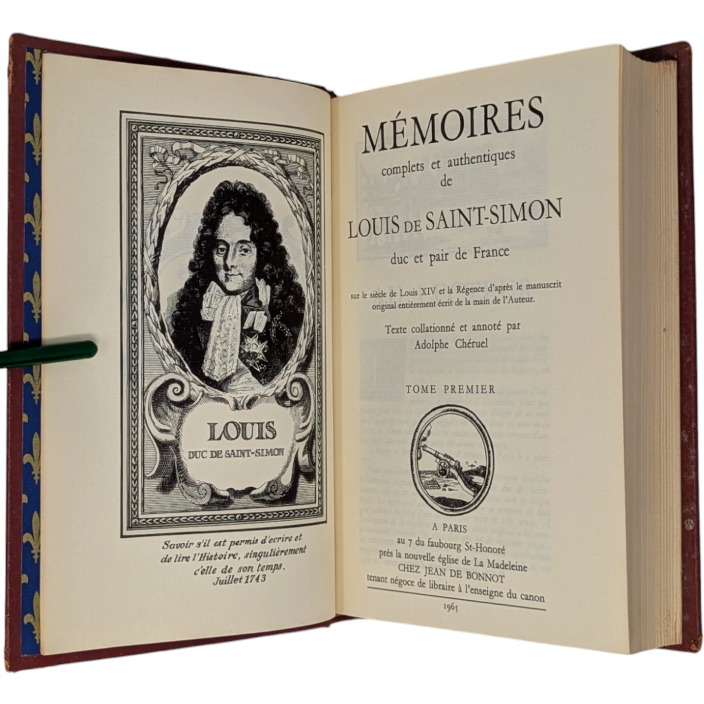 Journal de J B Clery Louis XVI & Memoires Duc de Louis de Saint Simon Louis XIV