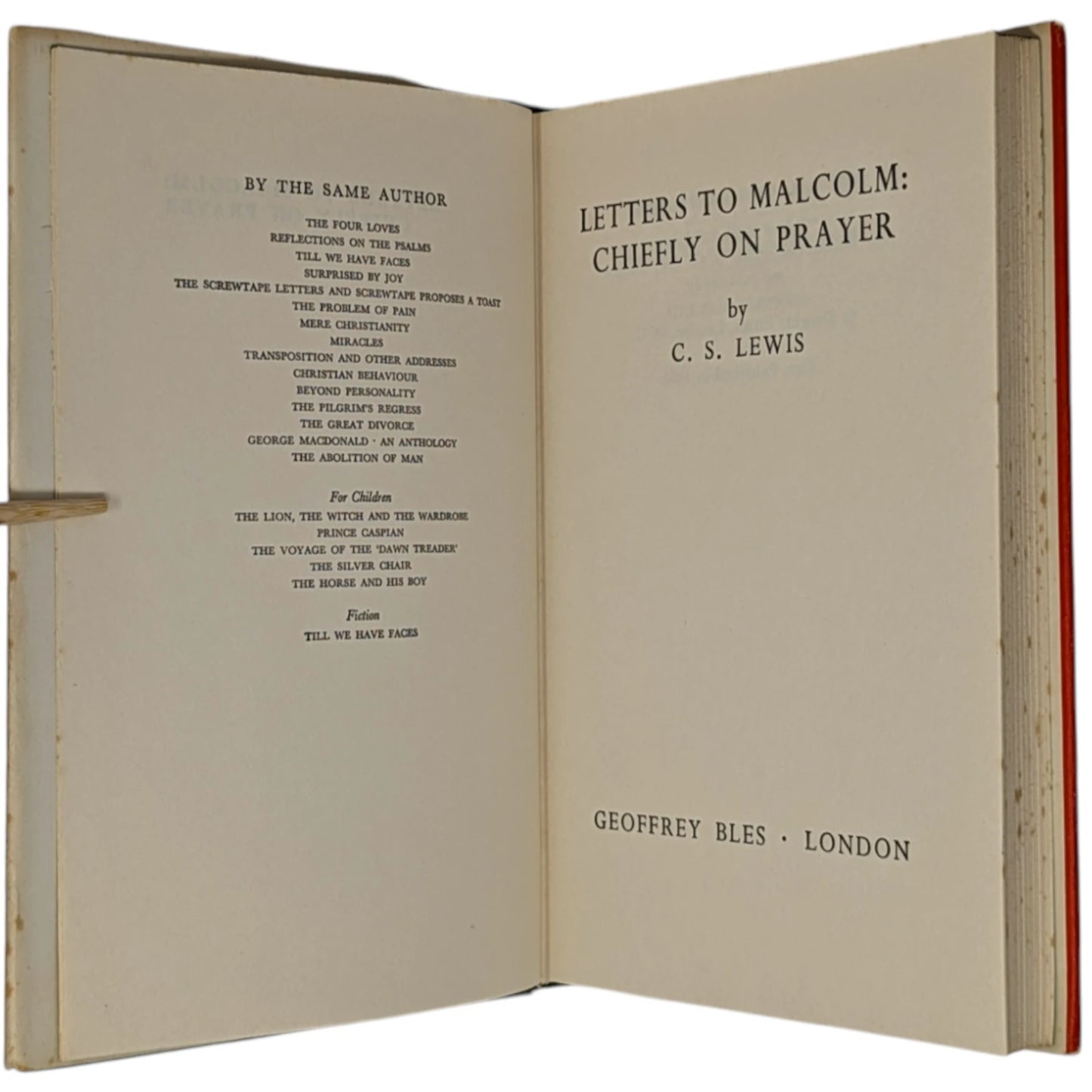 Letters to Malcolm: Chiefly on Prayer