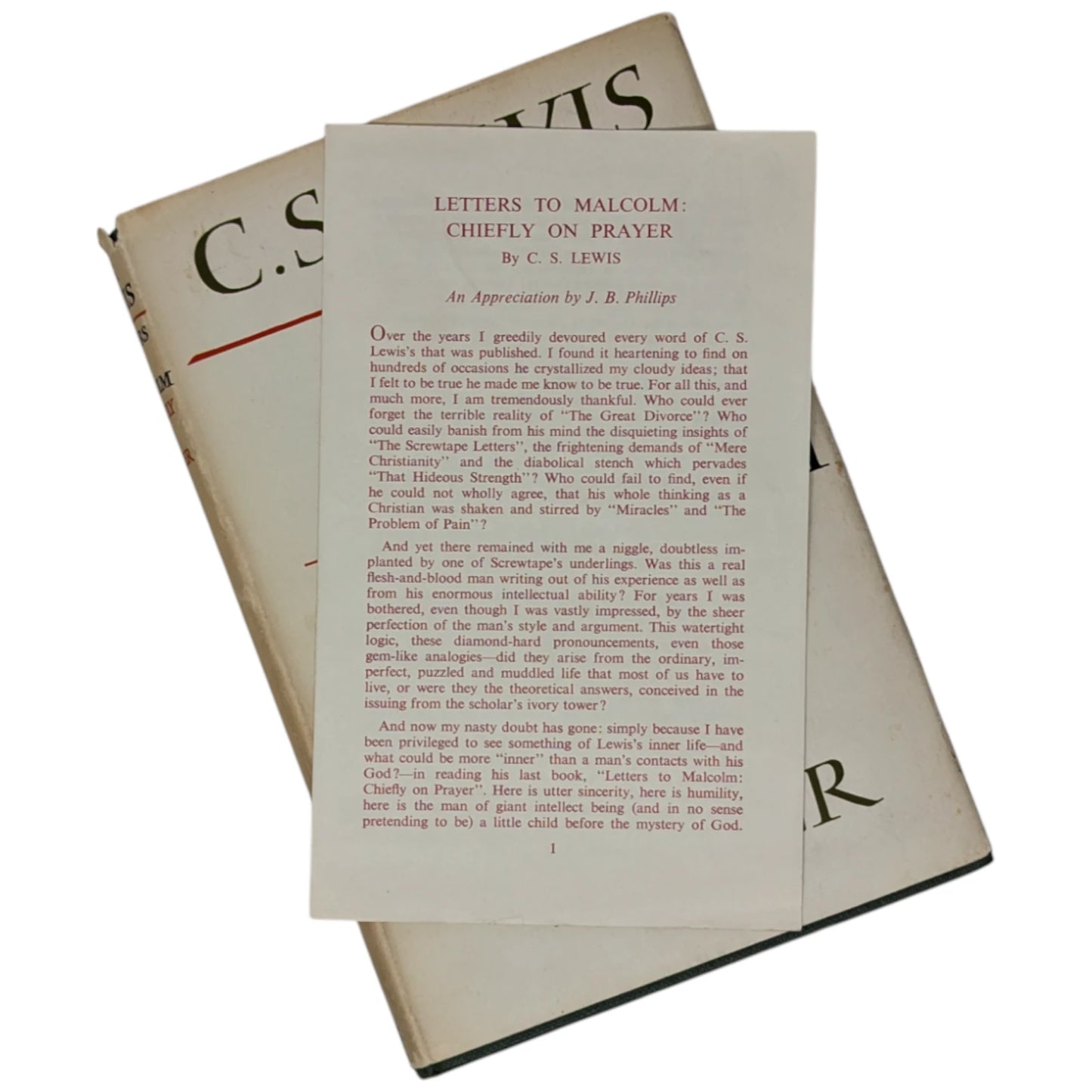 Letters to Malcolm: Chiefly on Prayer