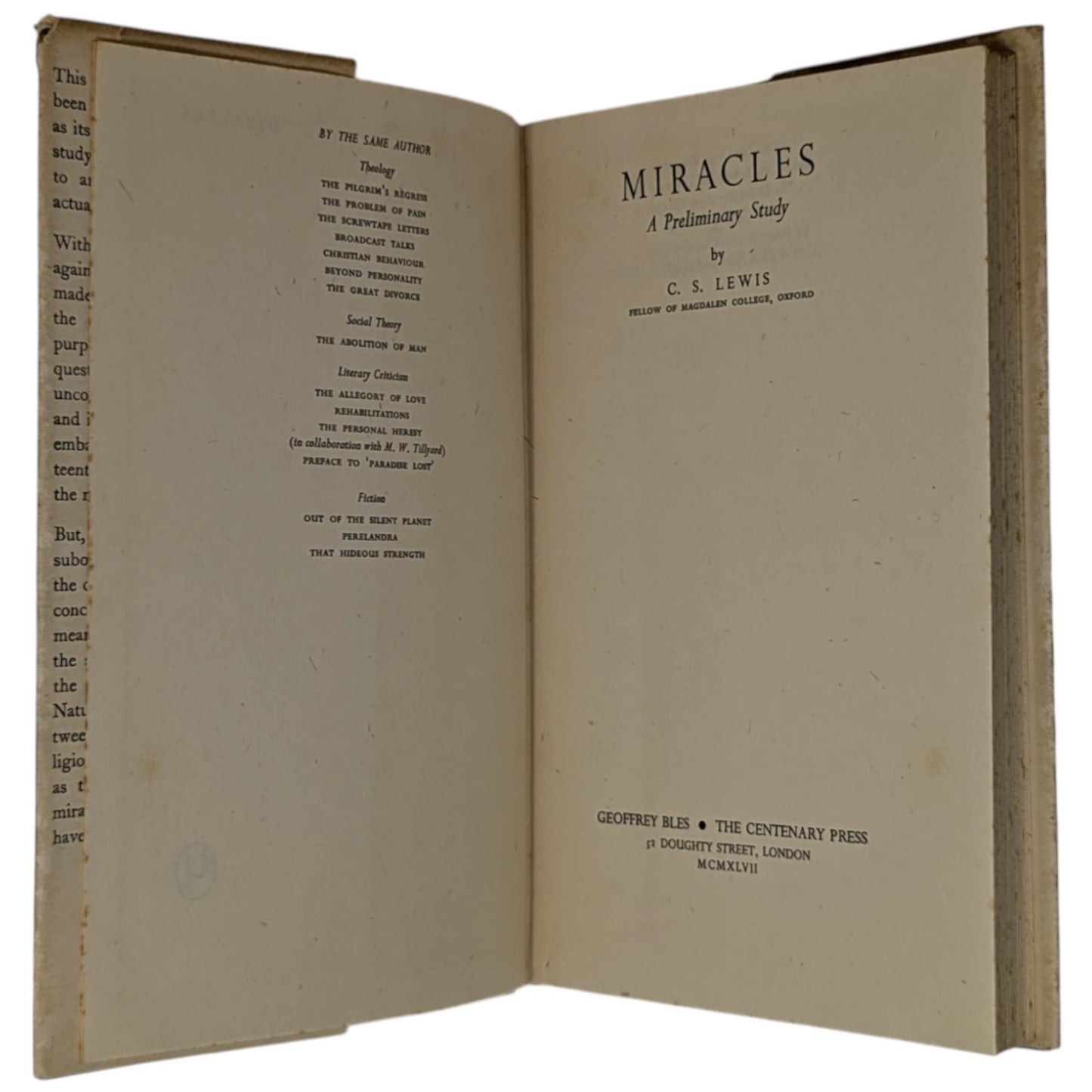 Miracles: A Preliminary Study