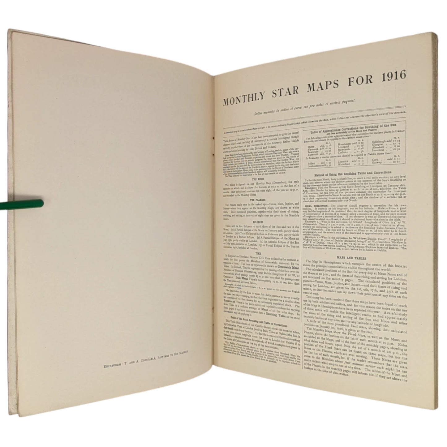 Monthly Star Maps for 1916 & 1917