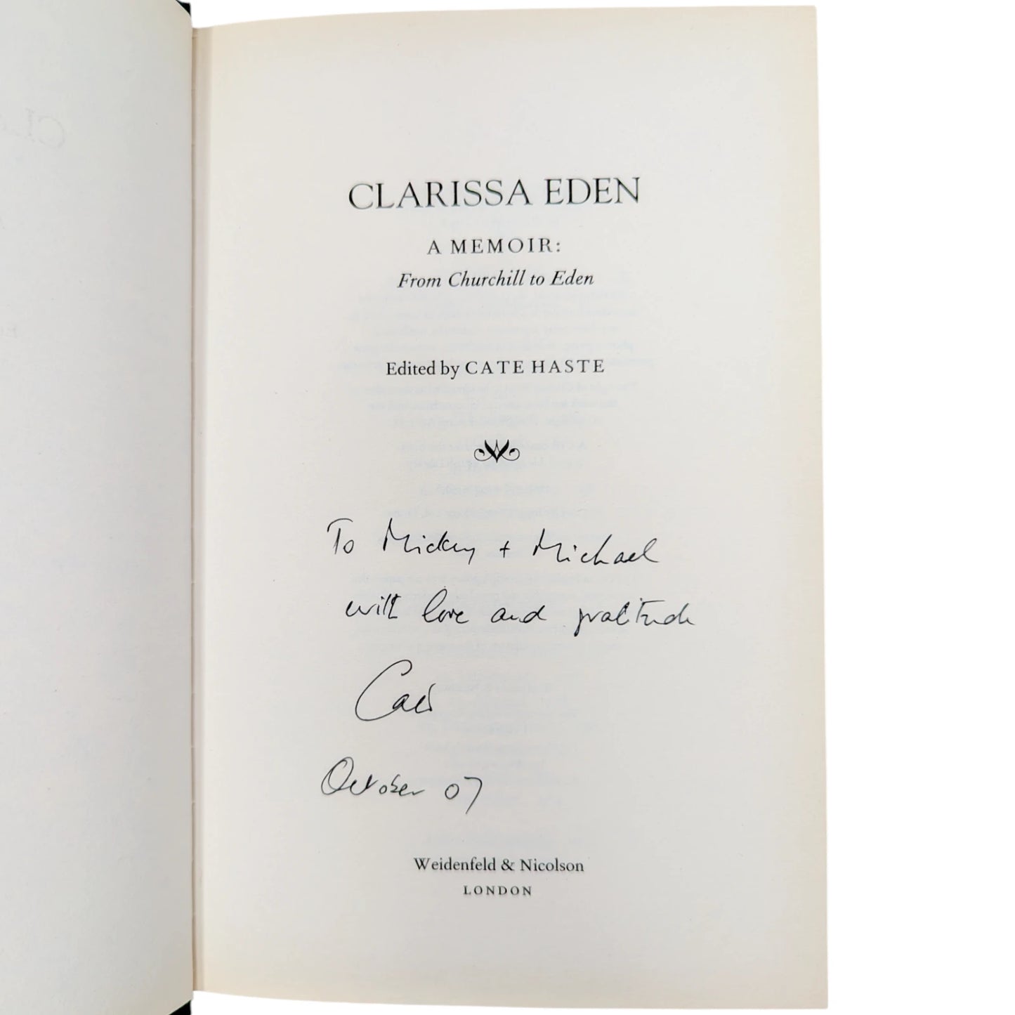 Clarissa Eden: A Memoir From Churchill to Eden