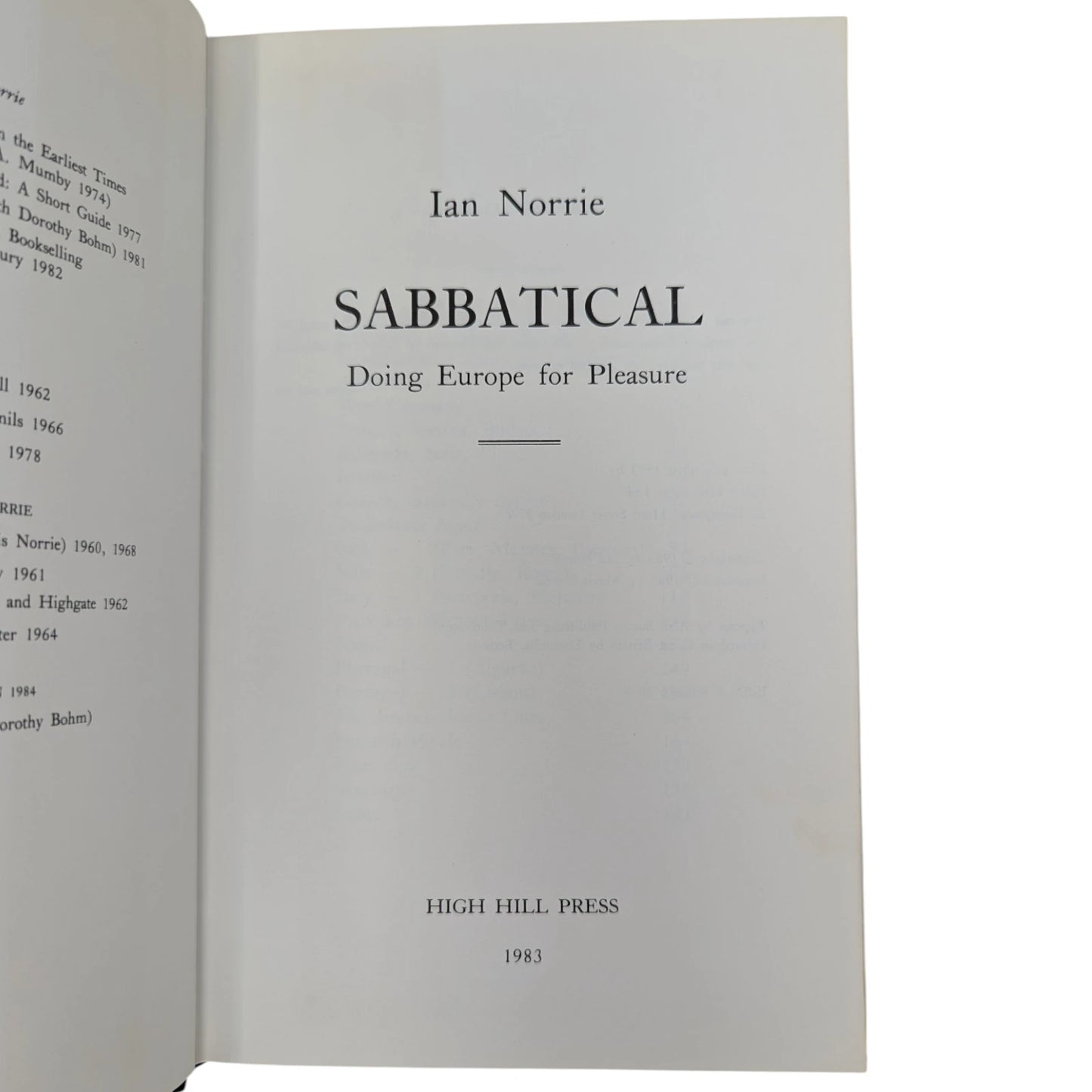 Sabbatical: Doing Europe for Pleasure