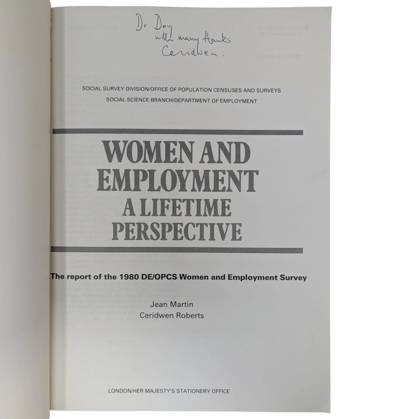 Women and Employment: A Lifetime Perspective