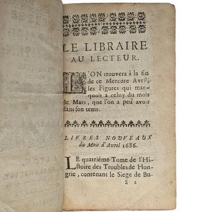 Avril 1686: Mercure Galant dédié à Monseigneur Le Dauphin: Avril 1686