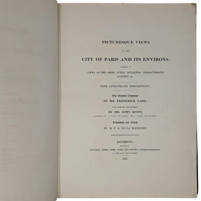 Picturesque Views of the City of Paris and its Environs