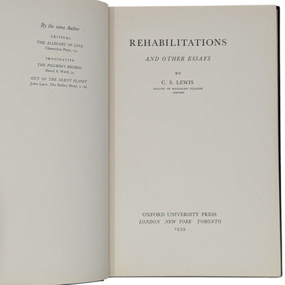 Rehabilitations and Other Essays