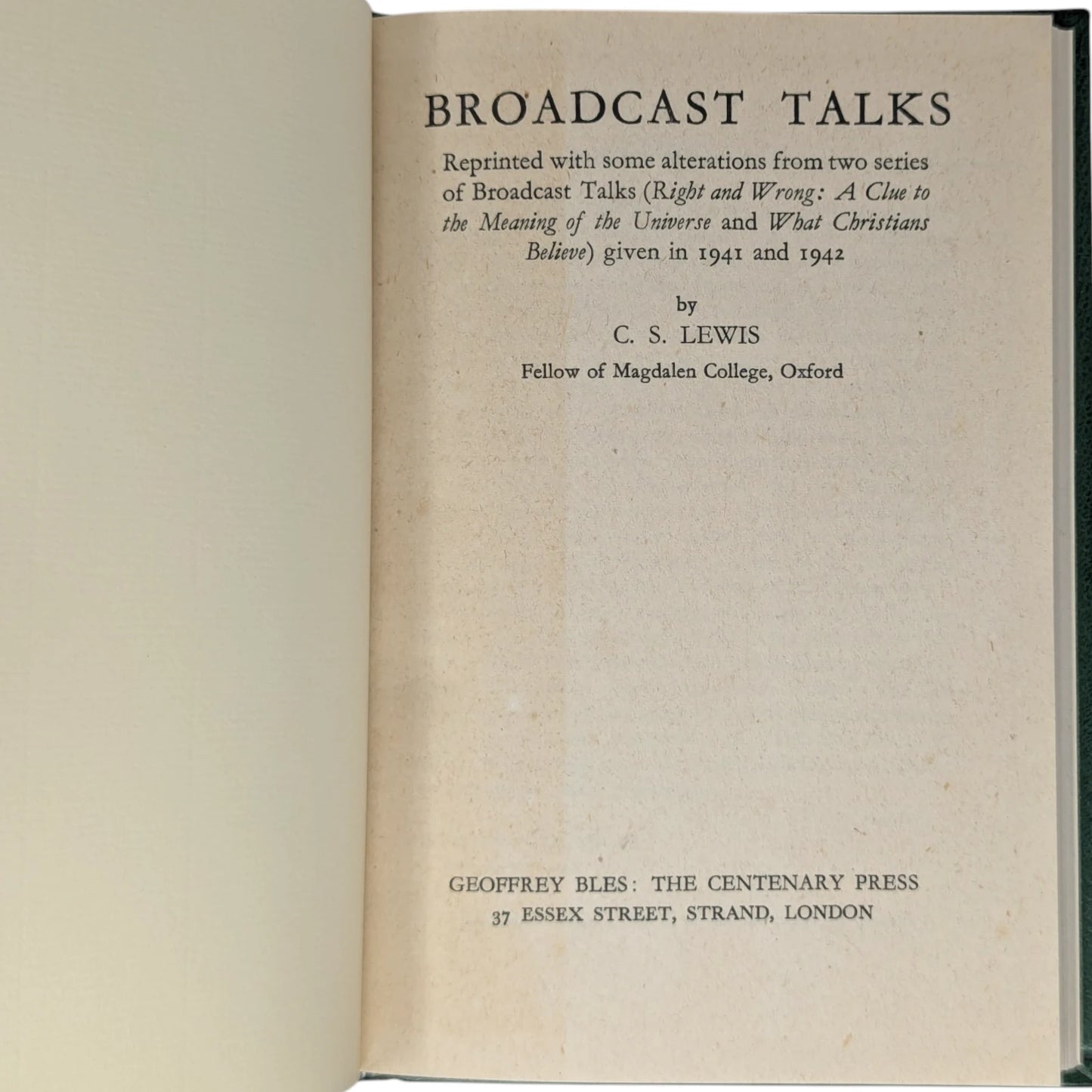 Mere Christianity Set; Broadcast Talks, Christian Behaviour, Beyond Personality