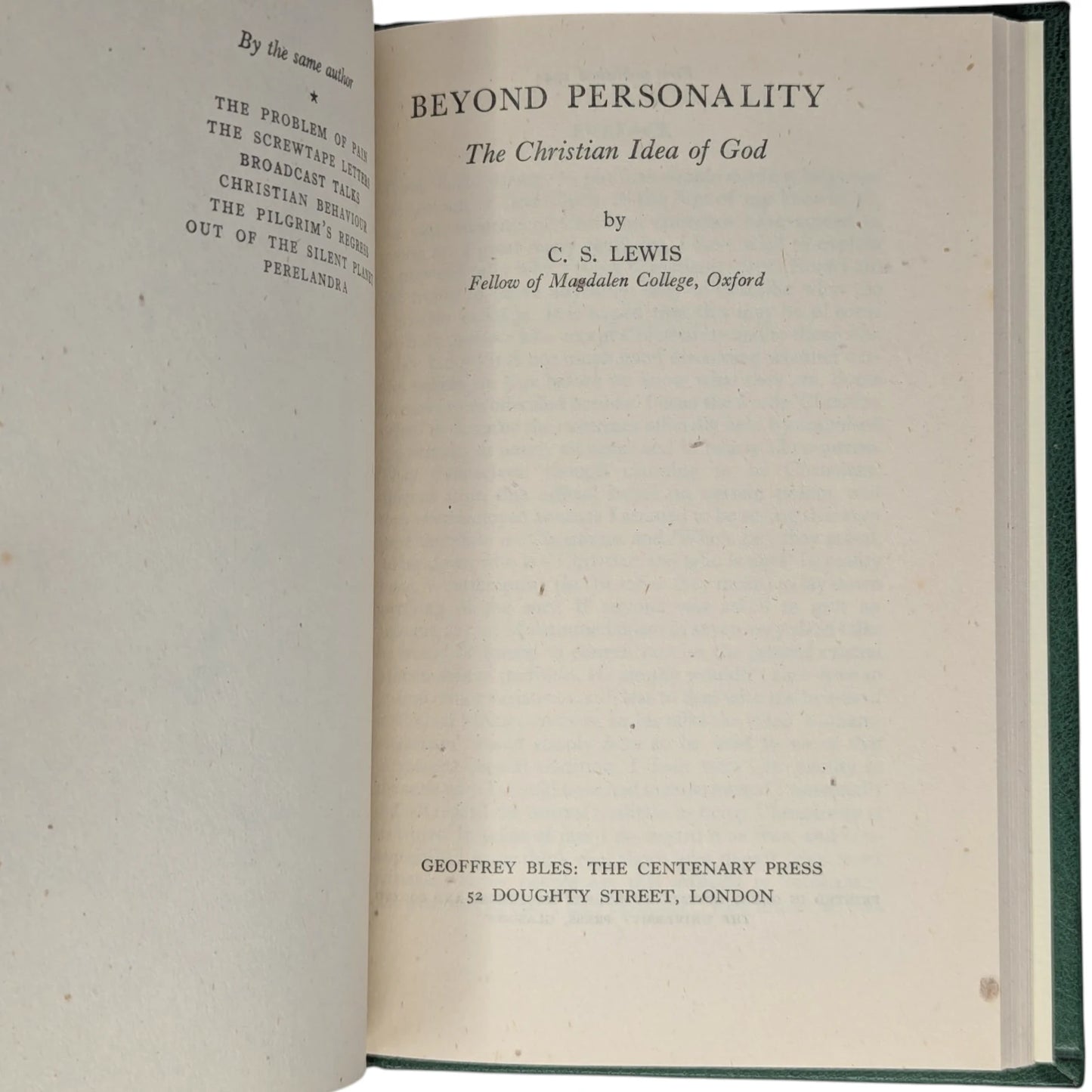 Mere Christianity Set; Broadcast Talks, Christian Behaviour, Beyond Personality