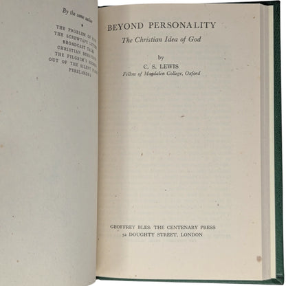 Mere Christianity Set; Broadcast Talks, Christian Behaviour, Beyond Personality