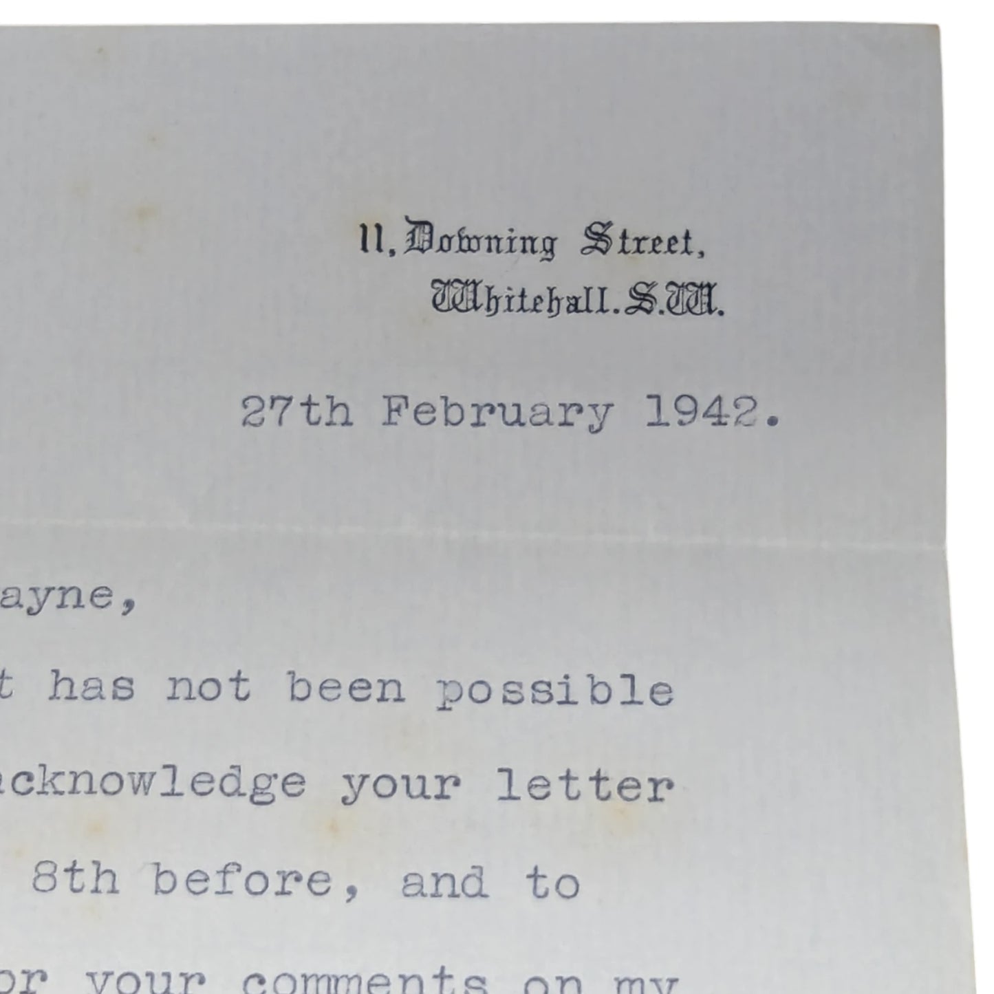 1942 Typed Letter Signed by Sir Stafford Cripps