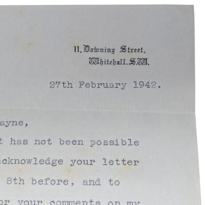 1942 Typed Letter Signed by Sir Stafford Cripps