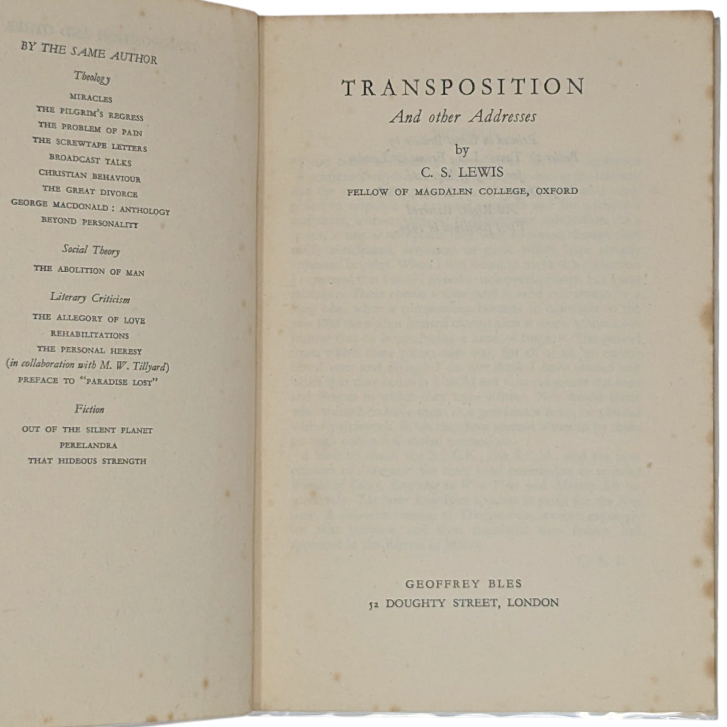 Transposition and Other Addresses