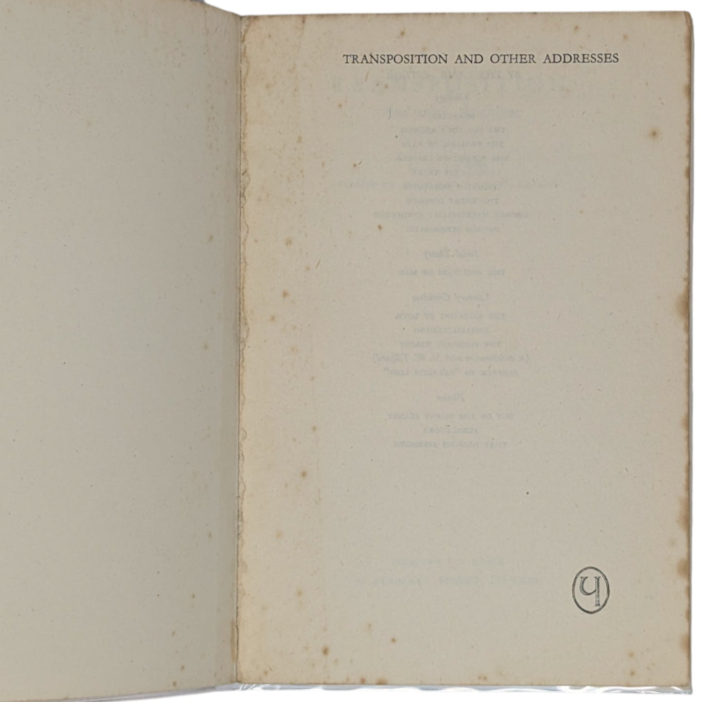 Transposition and Other Addresses