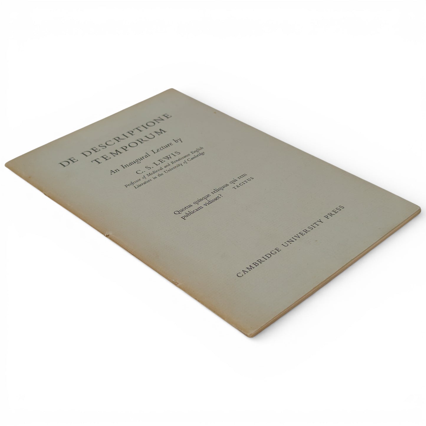 De Descriptione Temporum - An Inaugural Lecture