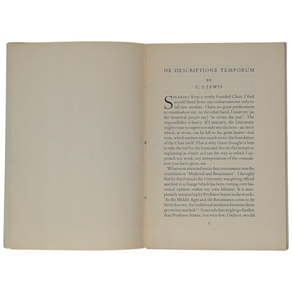 De Descriptione Temporum - An Inaugural Lecture