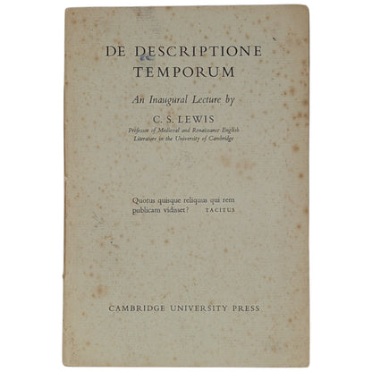 De Descriptione Temporum - An Inaugural Lecture