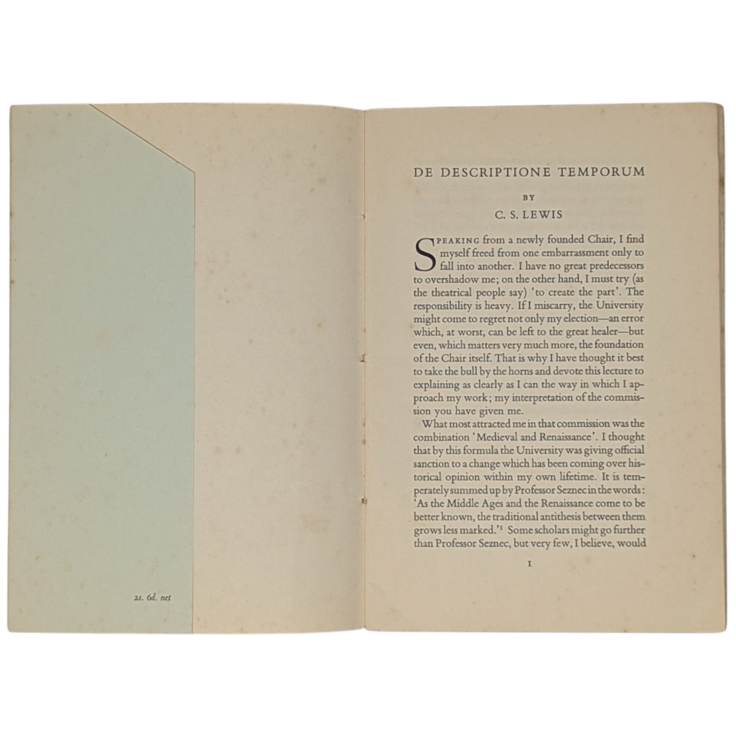 De Descriptione Temporum - An Inaugural Lecture