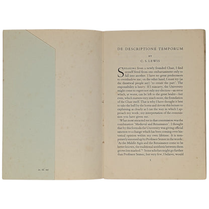 De Descriptione Temporum - An Inaugural Lecture