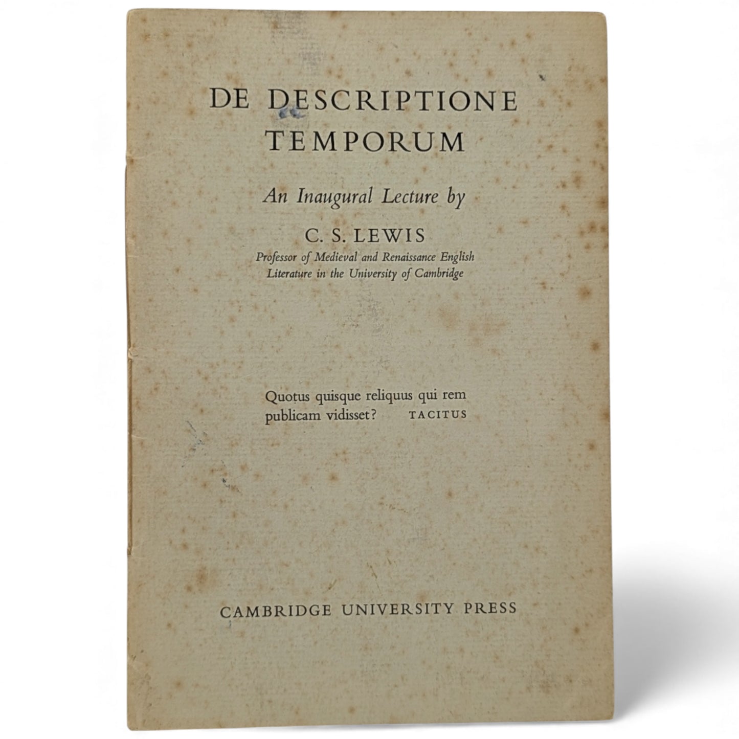 De Descriptione Temporum - An Inaugural Lecture