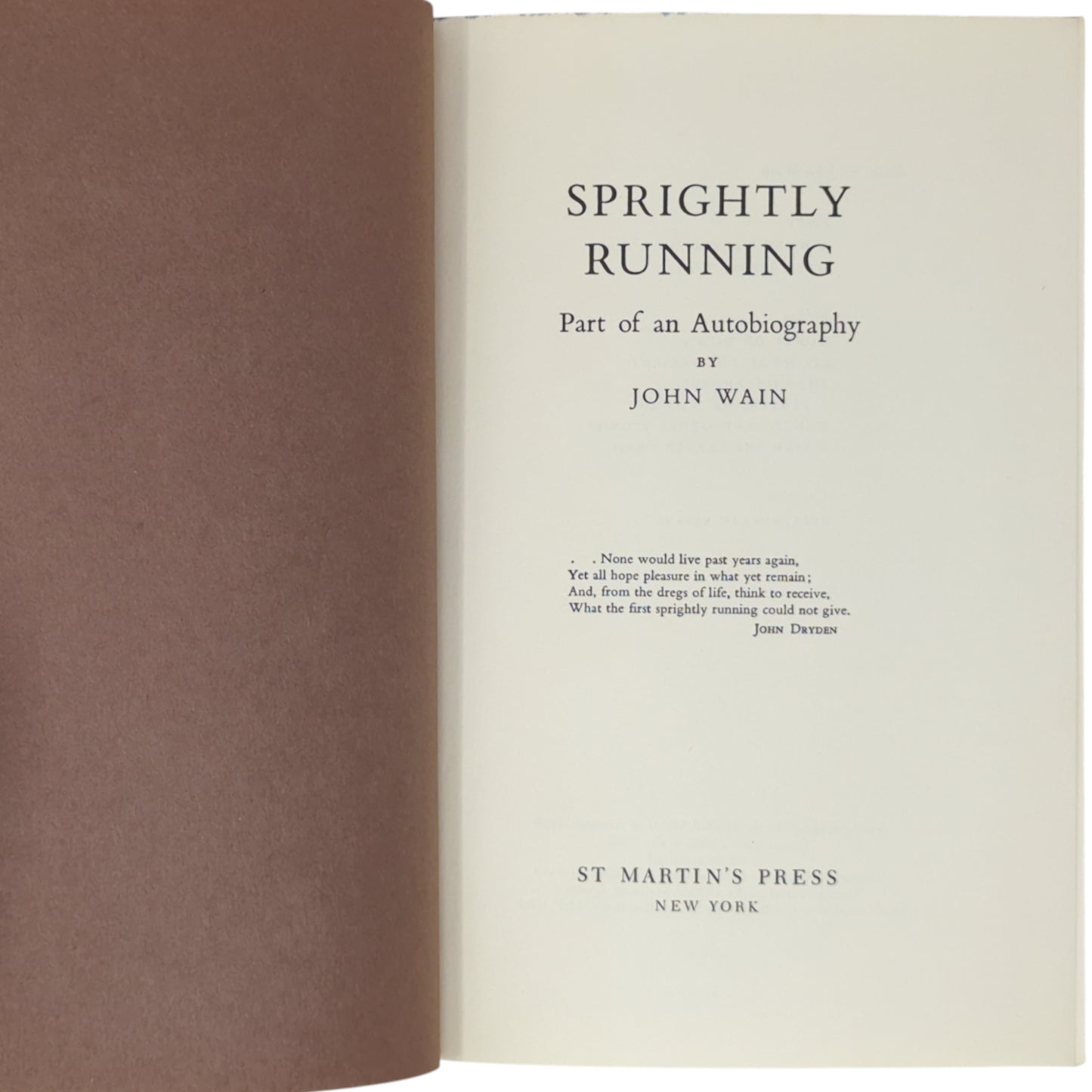 Sprightly Running: Part of an Autobiography