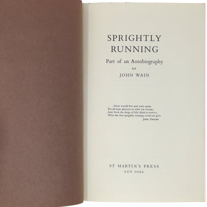 Sprightly Running: Part of an Autobiography