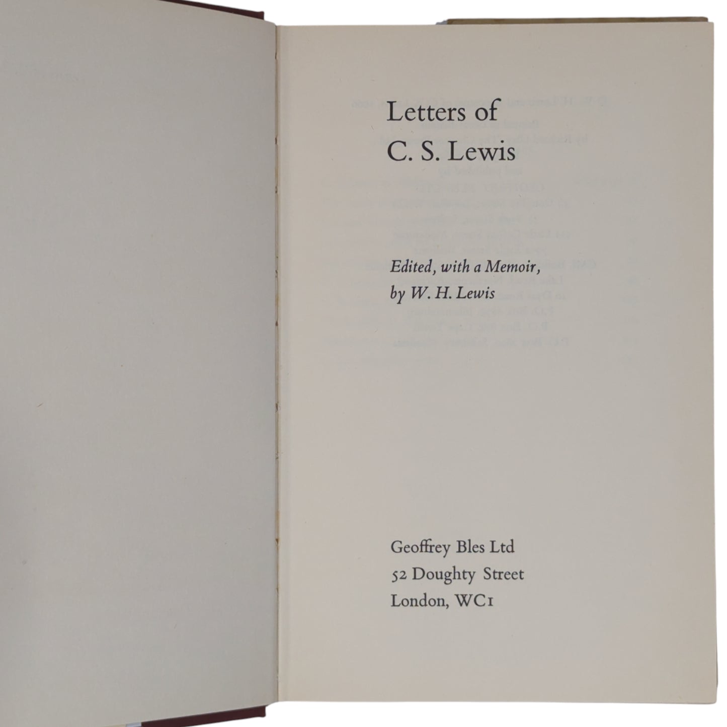 Letters of C. S. Lewis