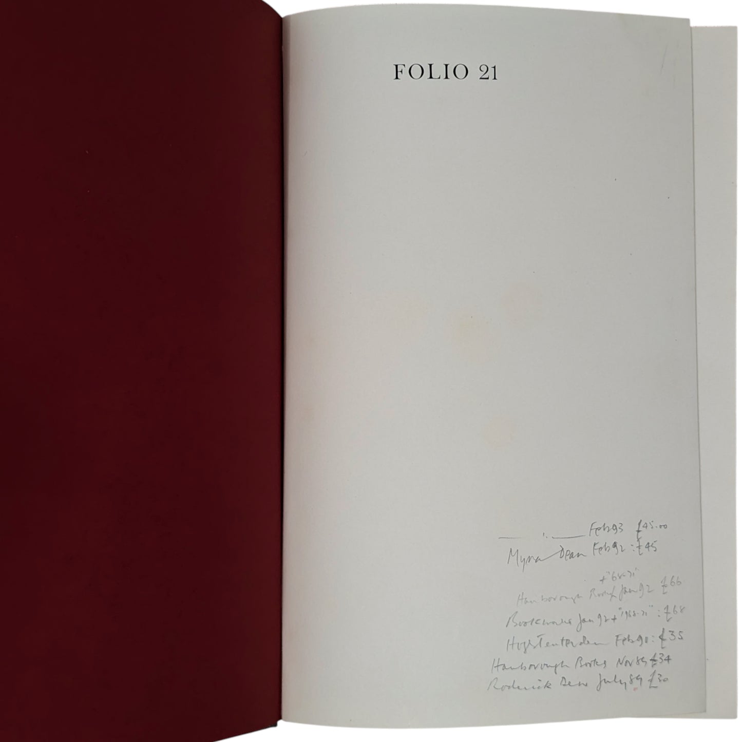 Folio 21: A Bibliography of the Folio Society 1947–1967