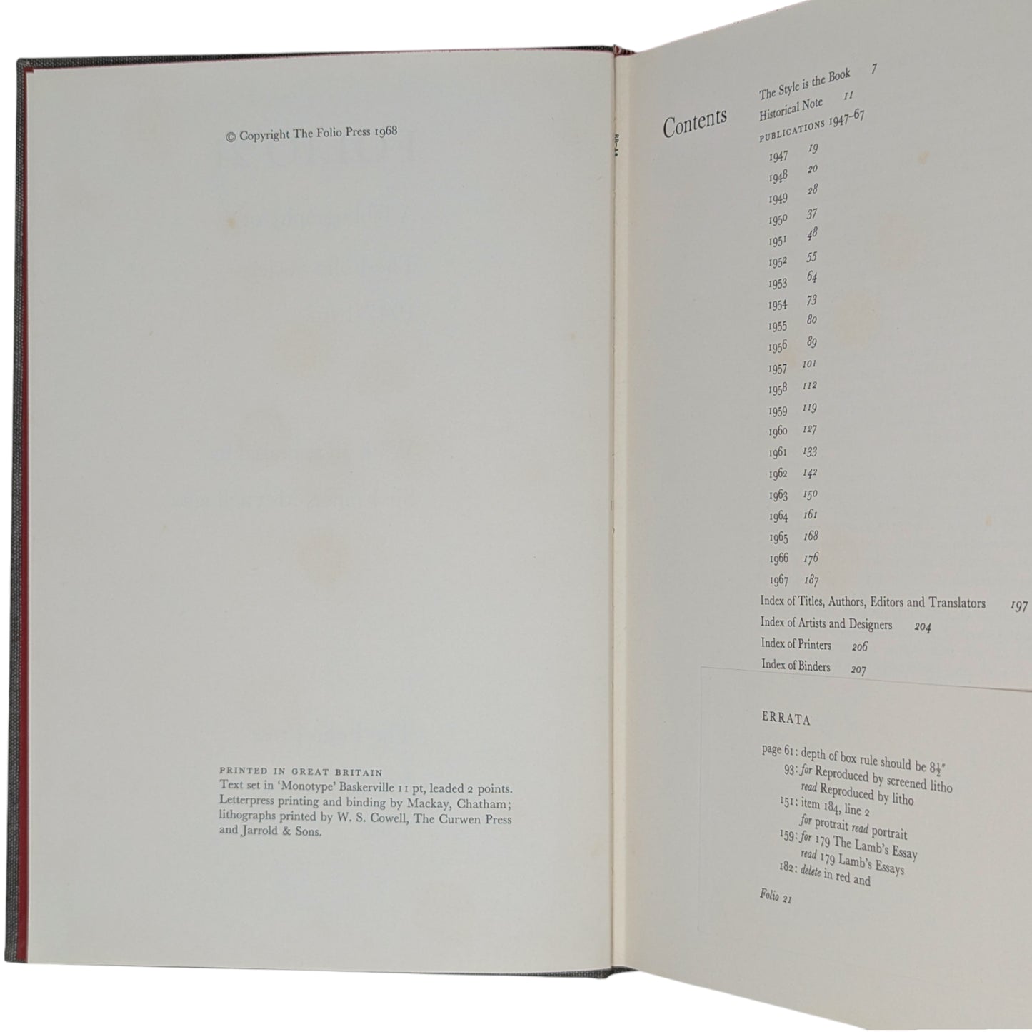 Folio 21: A Bibliography of the Folio Society 1947–1967