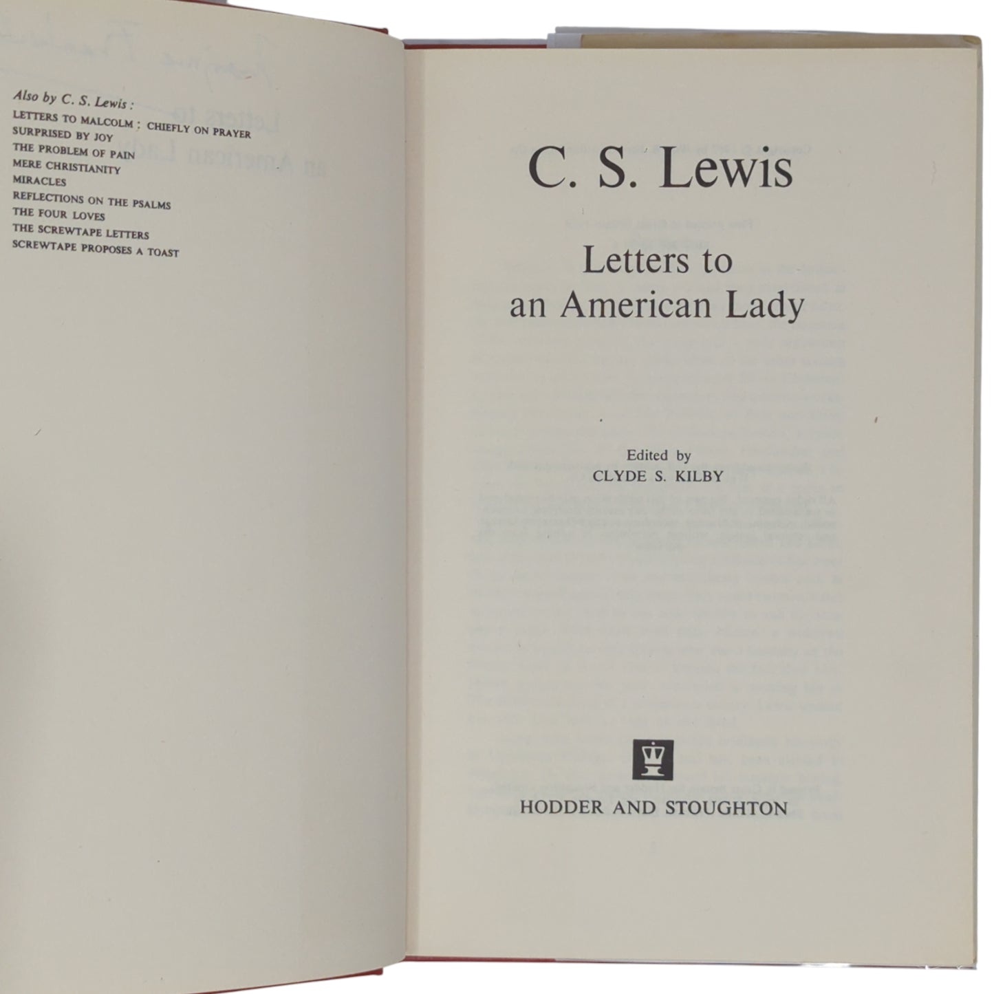 C. S. Lewis: Letters to an American Lady
