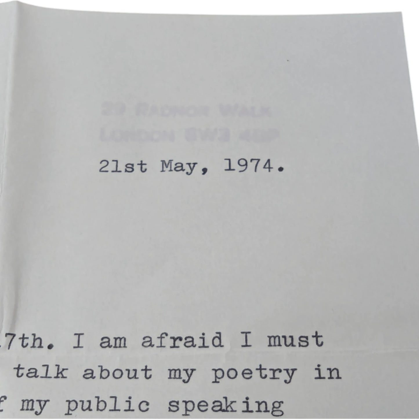 1974 Typed Letter Signed by Sir John Betjeman
