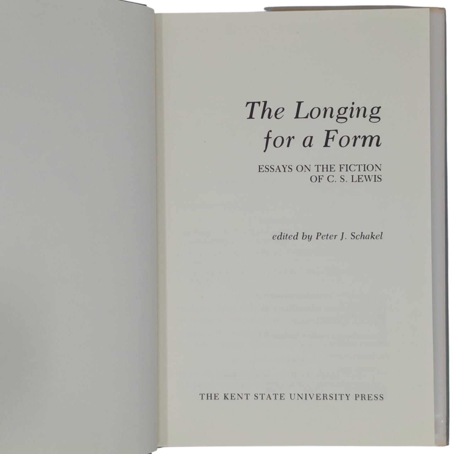 The Longing for a Form: Essays on the Fiction of C. S. Lewis