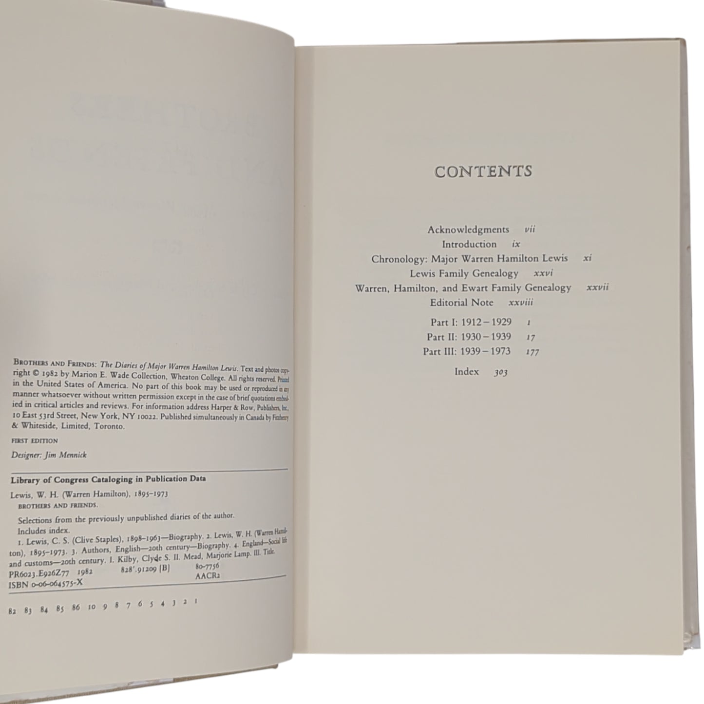 Brothers and Friends: The Diaries of Major Warren Hamilton Lewis