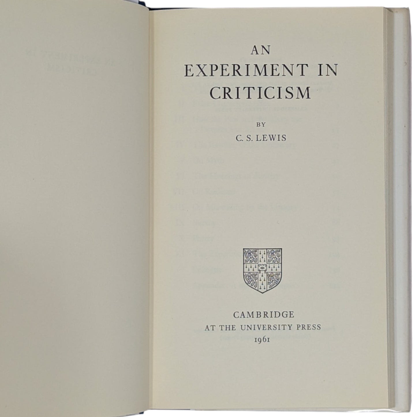 An Experiment in Criticism