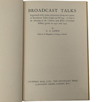 Mere Christianity Set; Broadcast Talks, Christian Behaviour, Beyond Personality