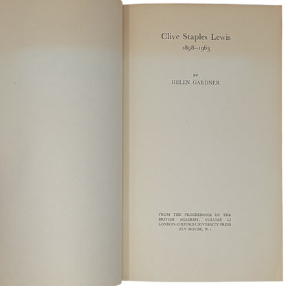 Clive Staples Lewis: 1898-1963