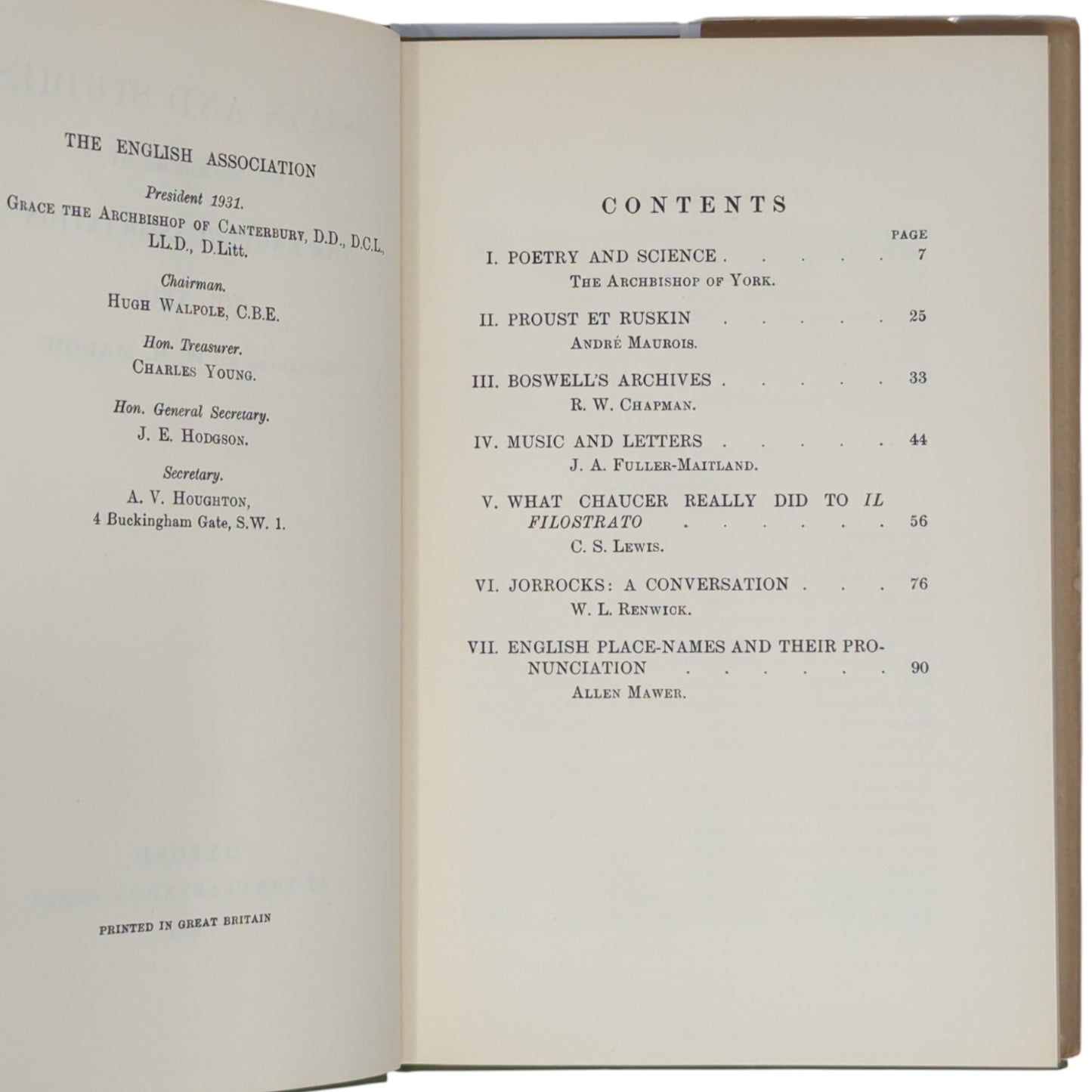 Essays and Studies [The Personal Heresy]