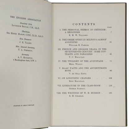 Essays and Studies [The Personal Heresy]