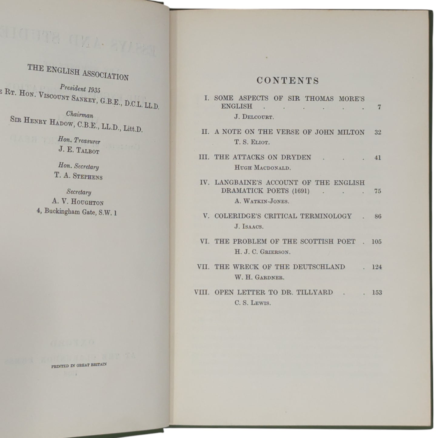 Essays and Studies [The Personal Heresy]