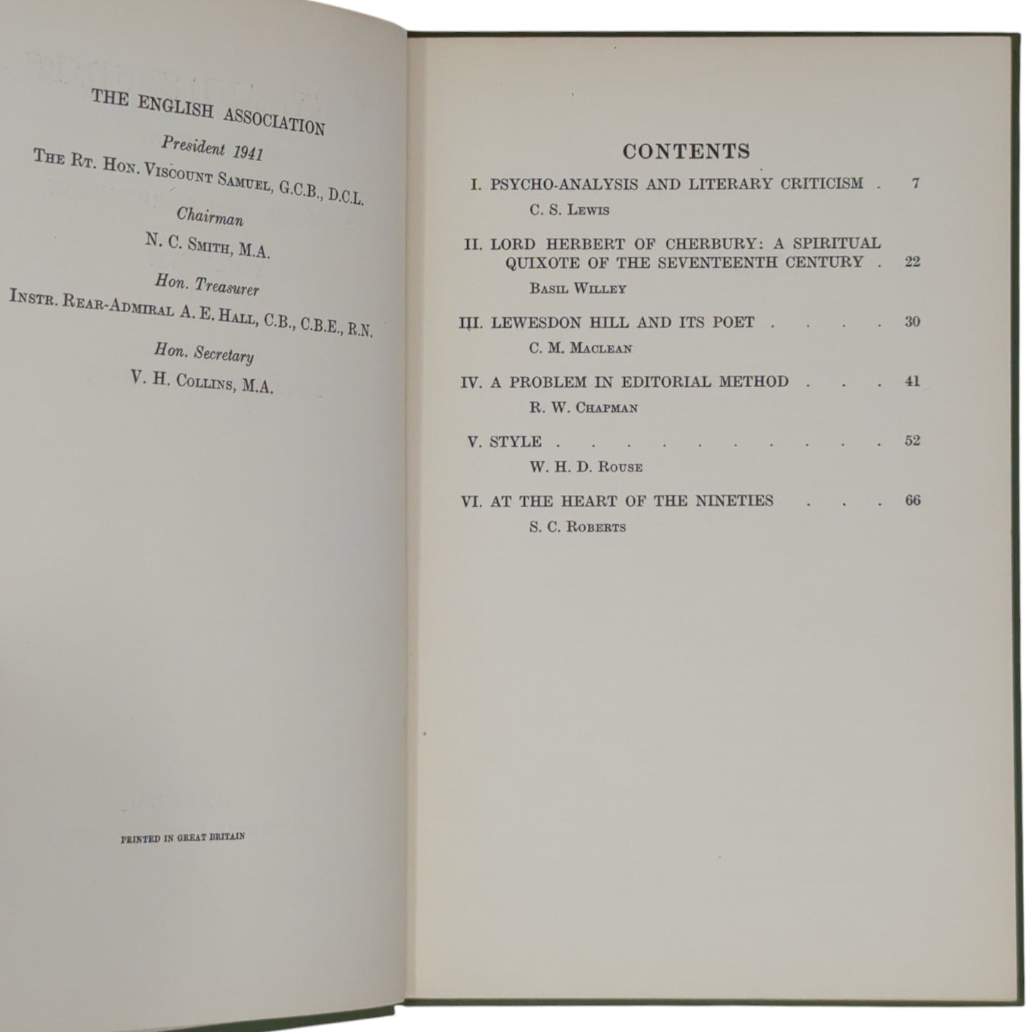 Essays and Studies [The Personal Heresy]