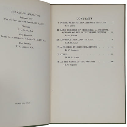 Essays and Studies [The Personal Heresy]