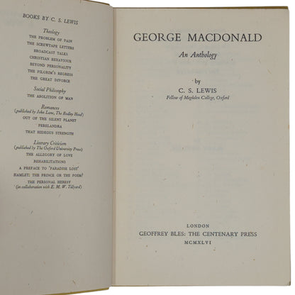 George Macdonald: An Anthology