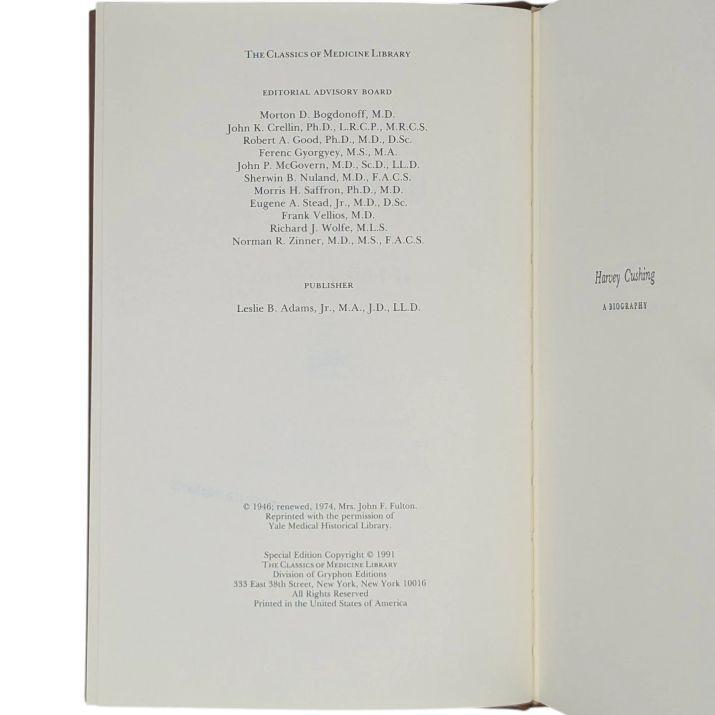 Harvey Cushing: A Biography