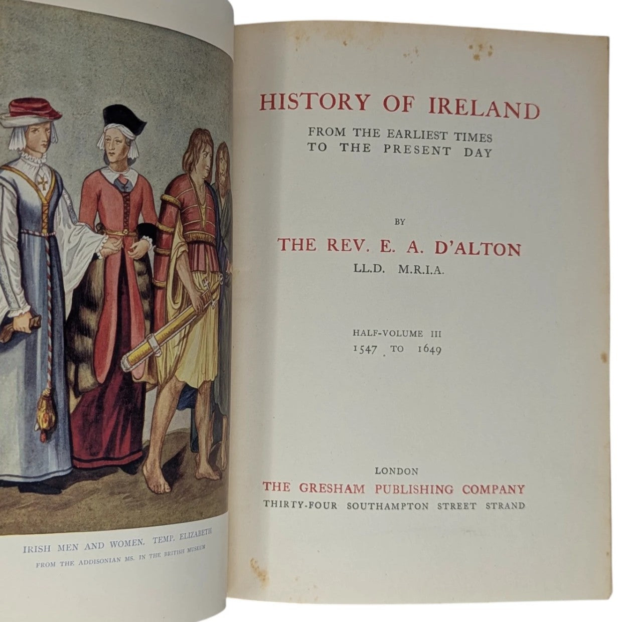History of Ireland from the Earliest Times to the Present Day